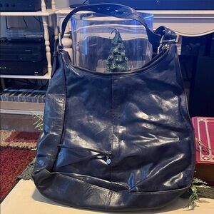 HOBO Deep Blue Leather Hobo Bag
